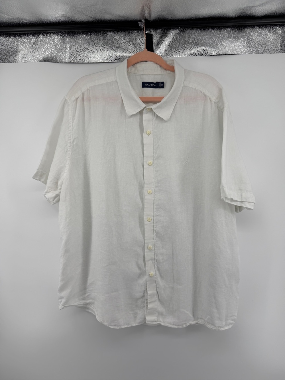 Nautica Linen ResortWear Coastal Vacations Vibes Nautical Old Money Shirt Sz3X